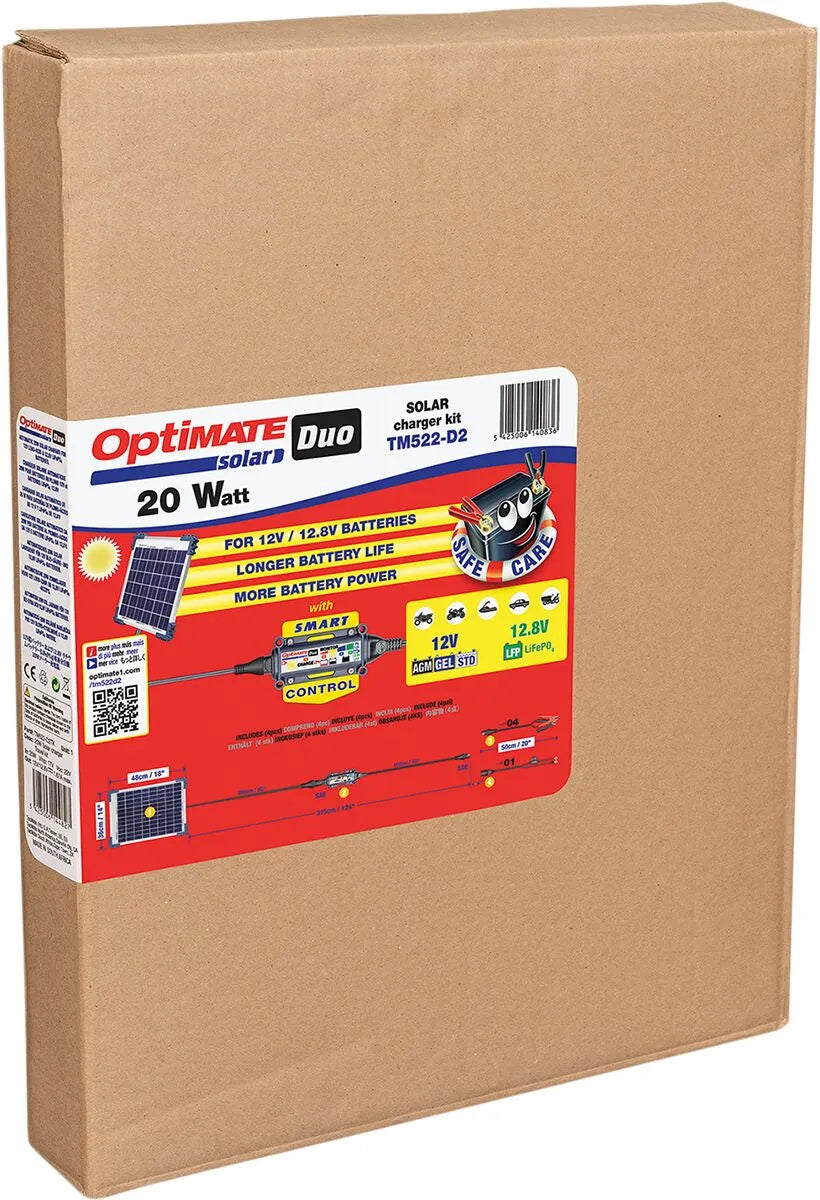 Tecmate Optimate 20w Solar Duo oplader/vedligeholder