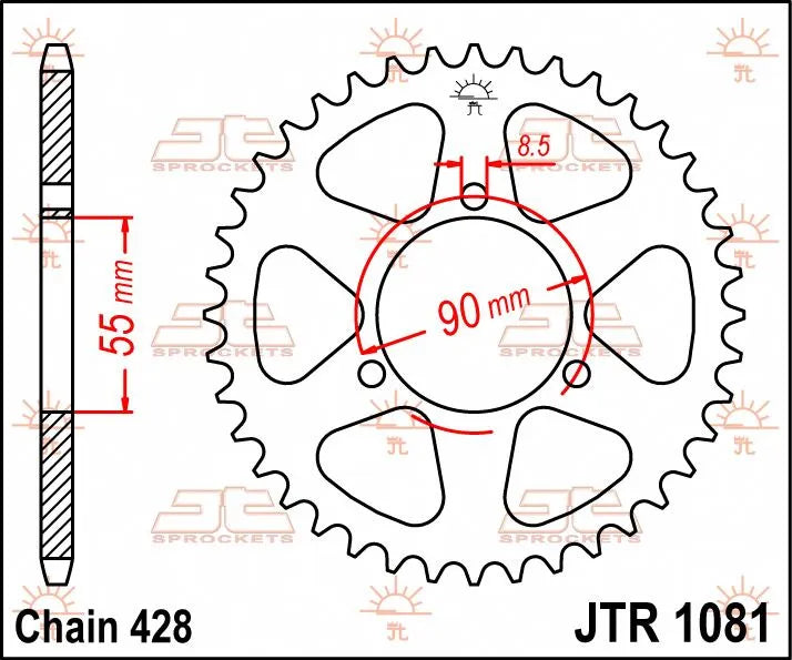 Jt Sprockets Stål Baghjul 46t